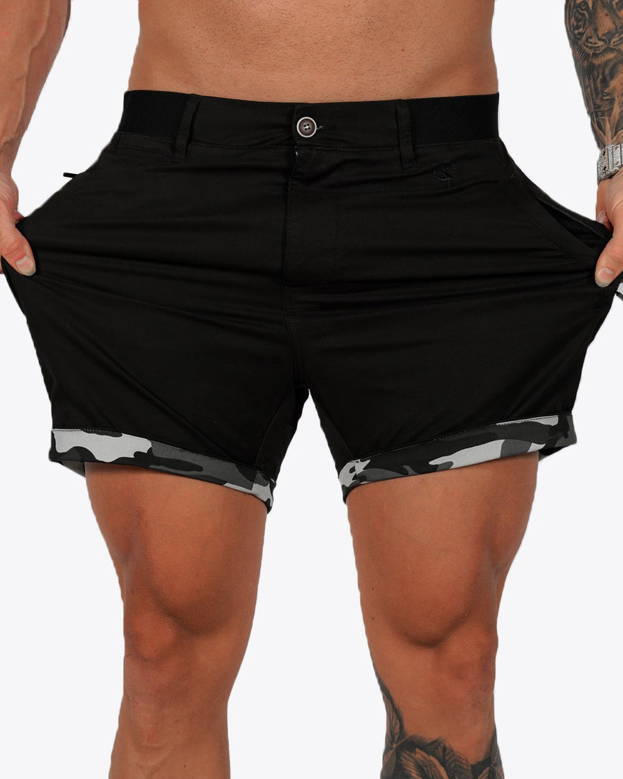 Mens Lux Shorts - Zipped Pocket Shorts - Black Tucann 