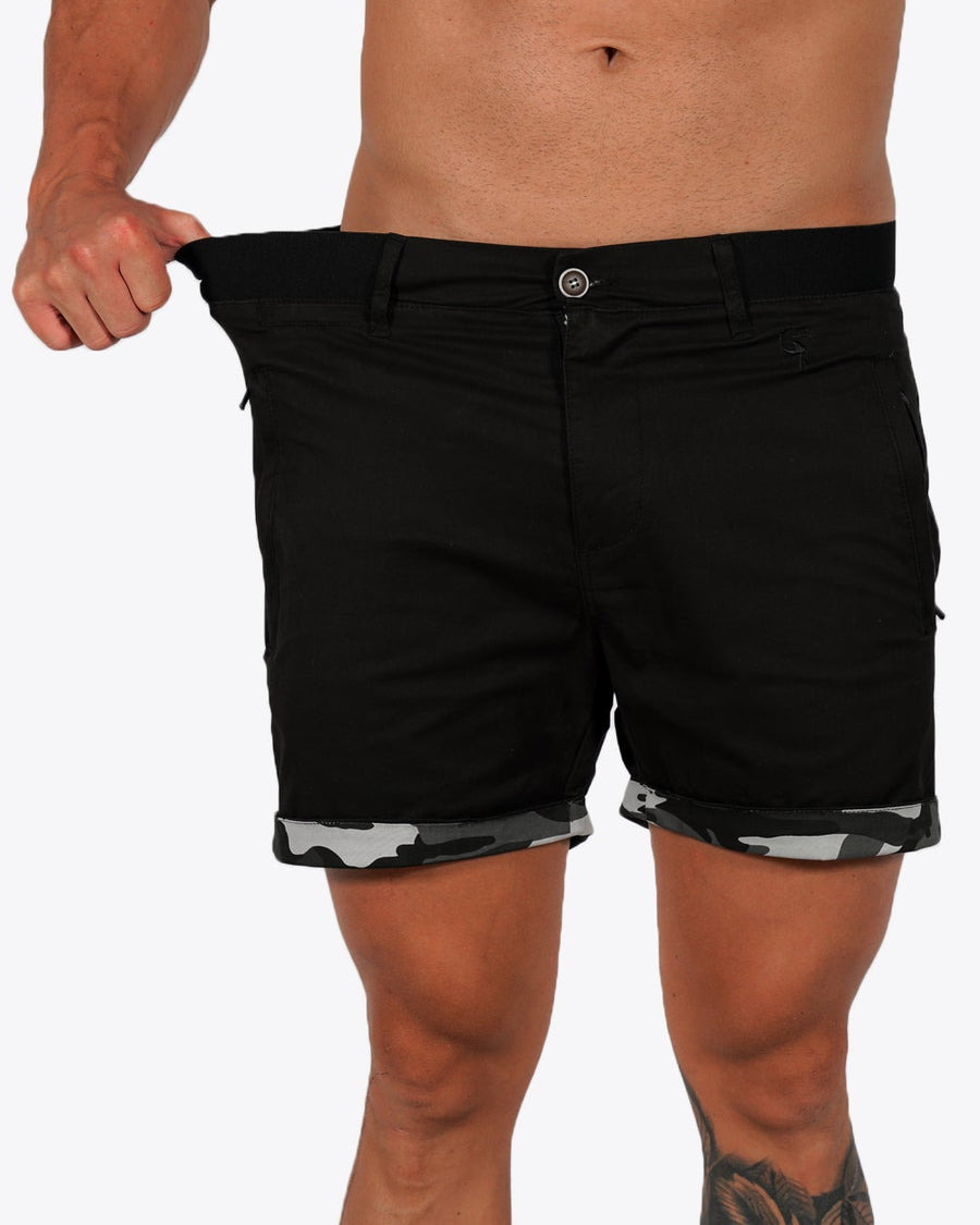 Mens Lux Shorts - Zipped Pocket Shorts - Black Tucann 