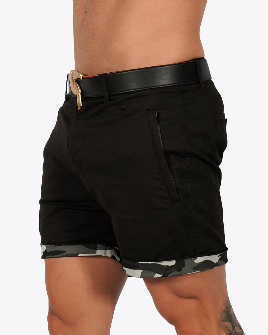 Mens Lux Shorts - Zipped Pocket Shorts - Black Tucann 