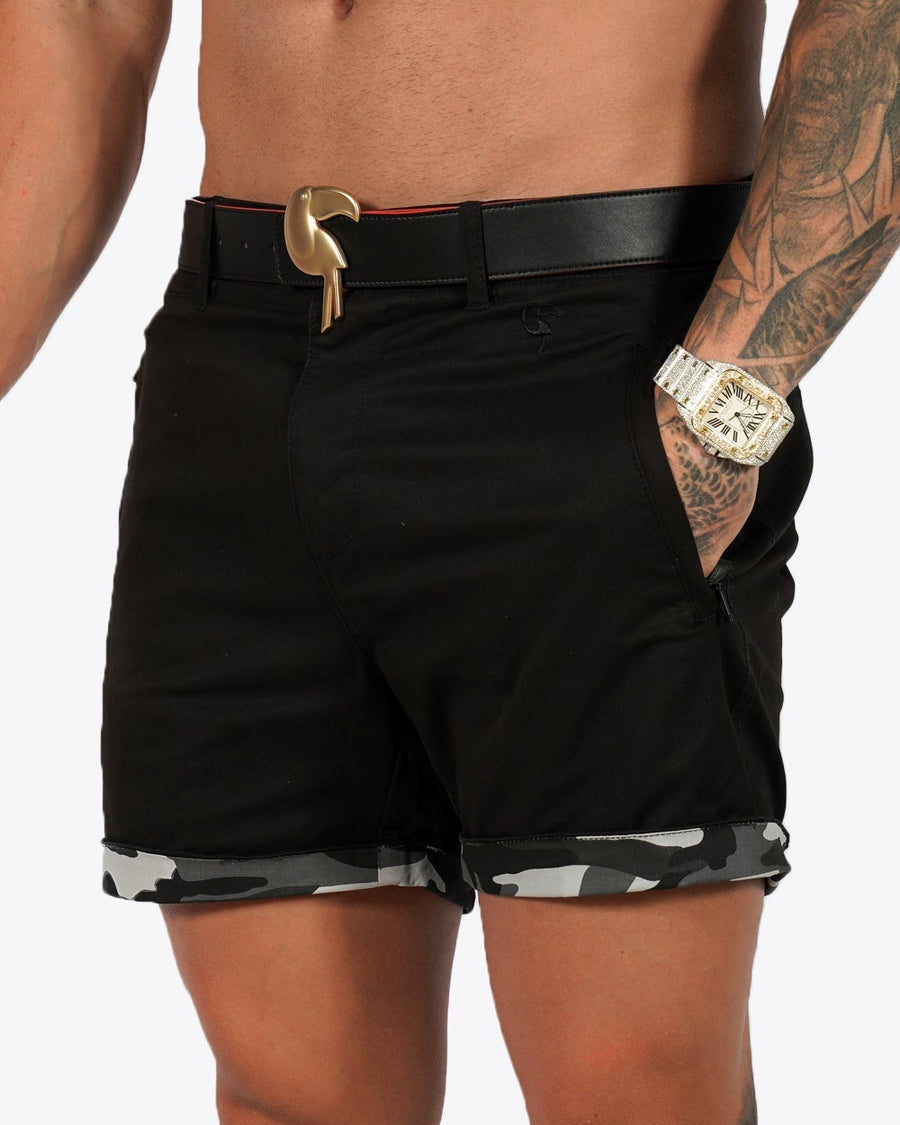 Mens Lux Shorts - Zipped Pocket Shorts - Black Tucann 