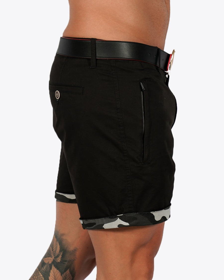 Mens Lux Shorts - Zipped Pocket Shorts - Black Tucann 