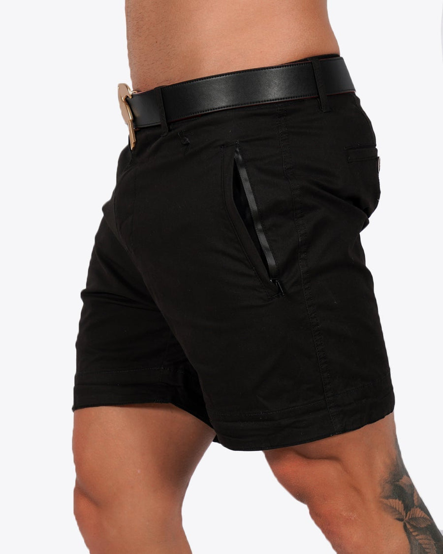 Mens Lux Shorts - Zipped Pocket Shorts - Black Tucann 