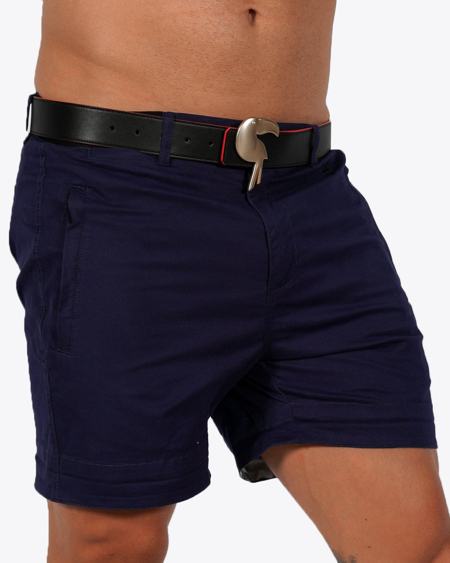 Mens Lux Shorts - Zipped Pockets Shorts - Navy Tucann 