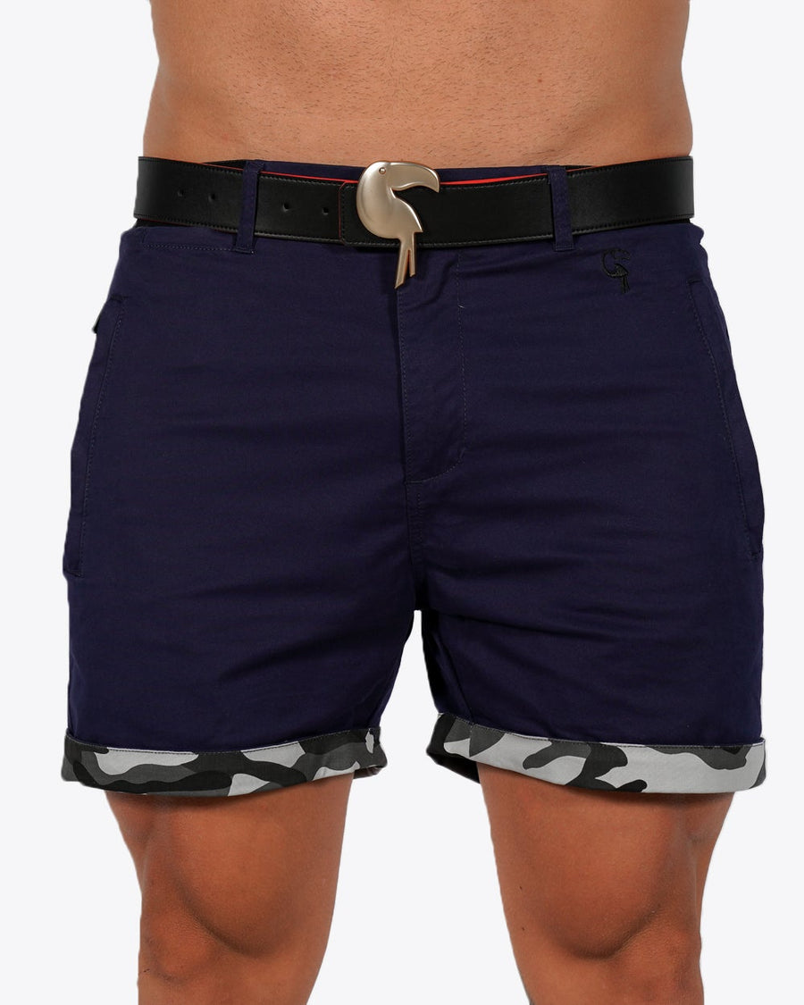 Mens Lux Shorts - Zipped Pockets Shorts - Navy Tucann 