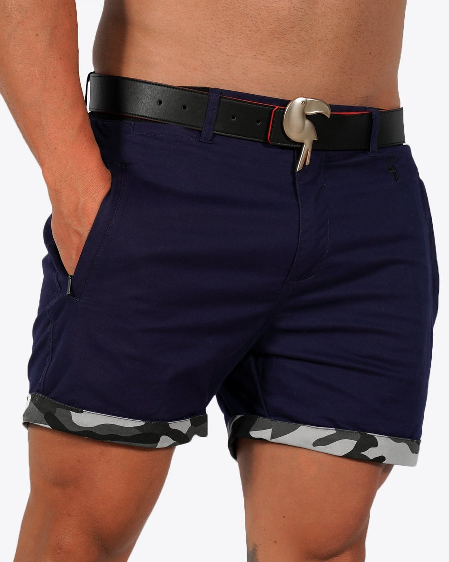 Mens Lux Shorts - Zipped Pockets Shorts - Navy Tucann 