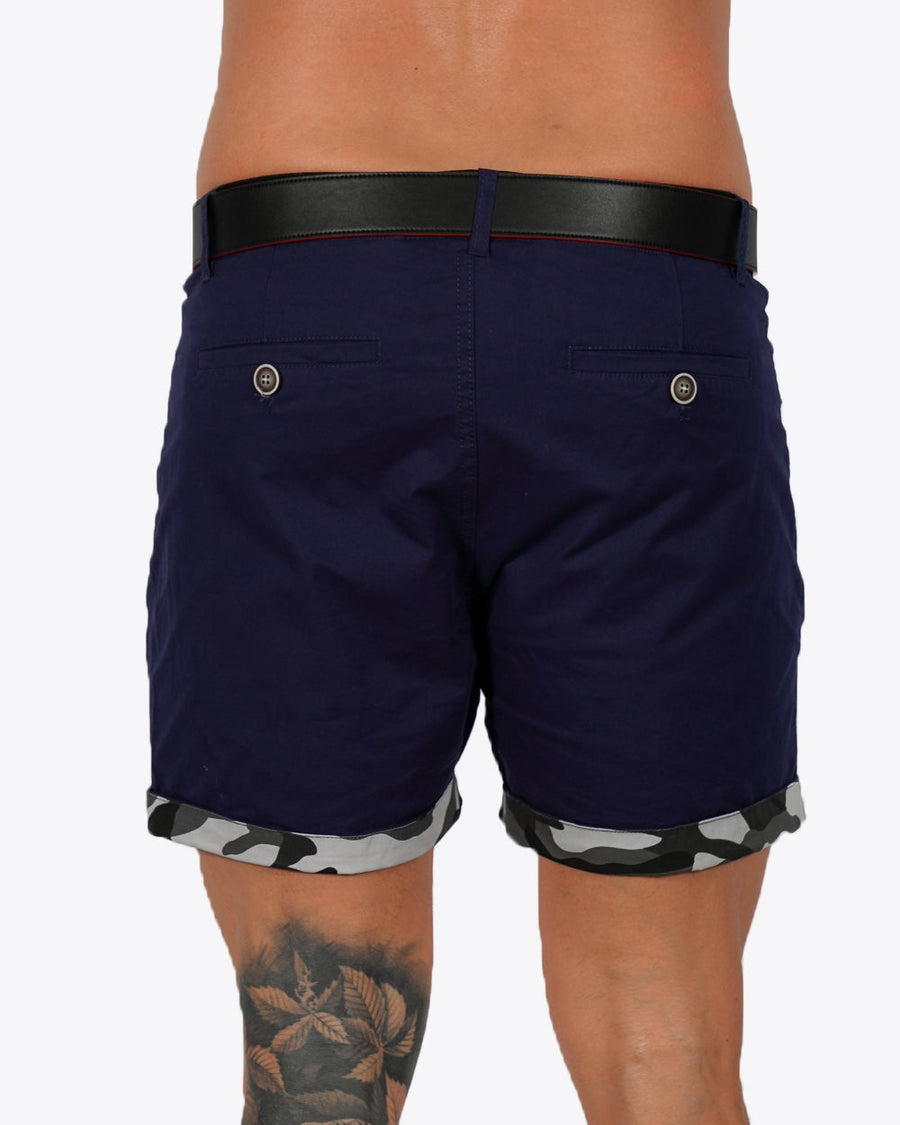 Mens Lux Shorts - Zipped Pockets Shorts - Navy Tucann 