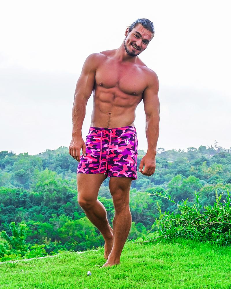 Pink board shorts shop