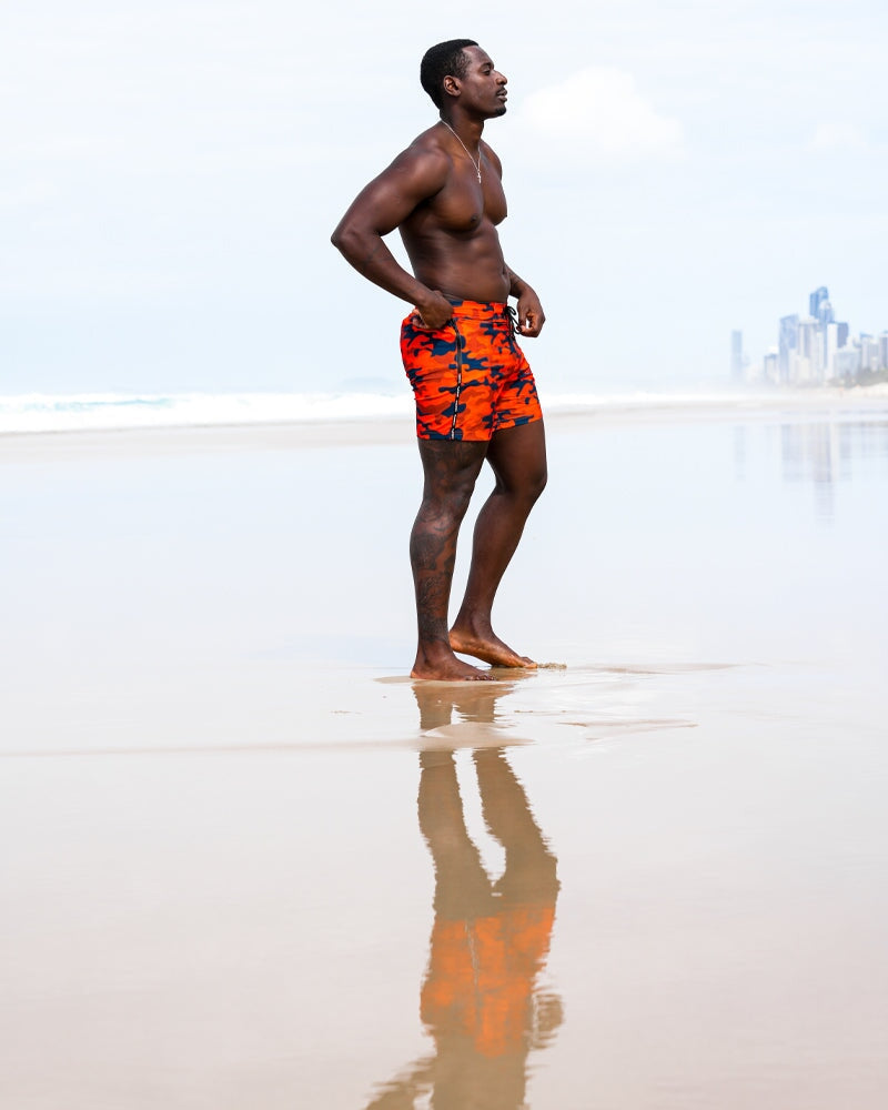 Red Camo Swim Trunks - 5" Shorts / Board shorts Tucann 