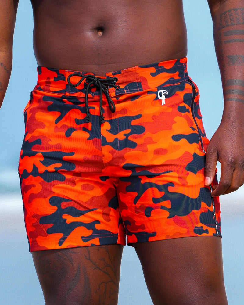 Red Camo Swim Trunks - 5" Shorts / Board shorts Tucann 