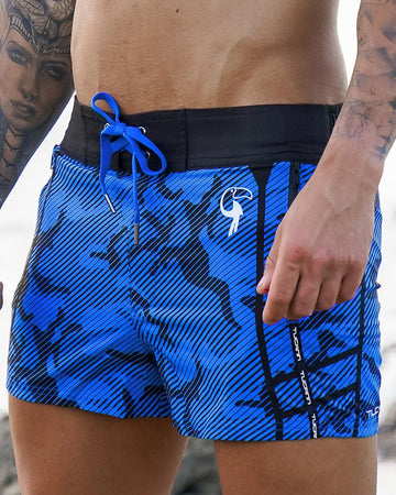 Striped Camo Blue Swim Shorts Shorts / Board shorts Tucann 