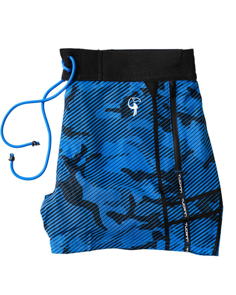 Striped Camo Blue Swim Shorts Shorts / Board shorts Tucann 
