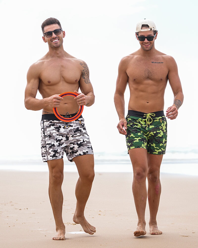 White Camo Swim Trunks - 5" Swim Trunks Tucann 