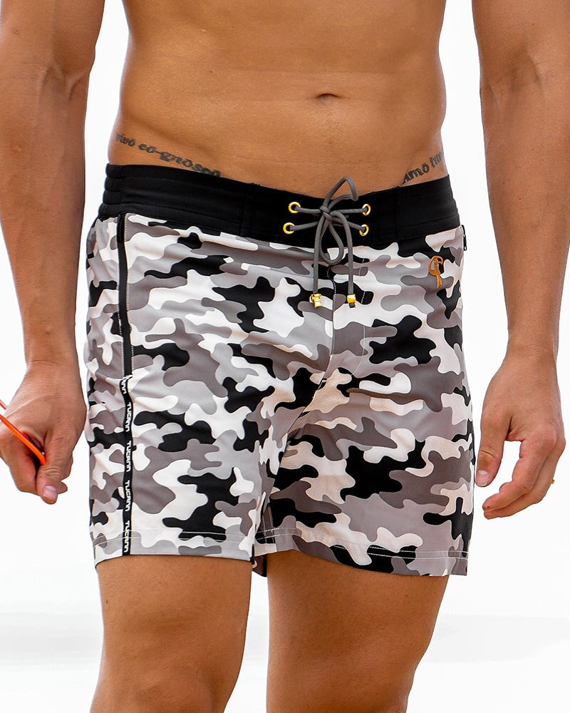 White Camo Swim Trunks - 5" Swim Trunks Tucann 